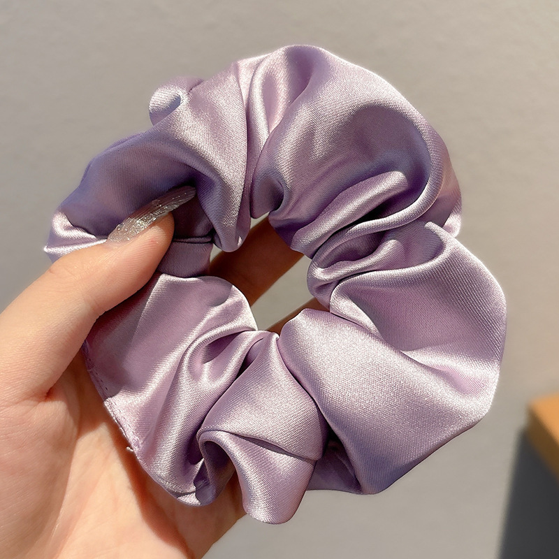 Satín coreano anillo de cabello de intestino grande mujer de moda cuerda de cabeza de alta calidad temperamento flor de cabello bola de cabello toque de cabeza