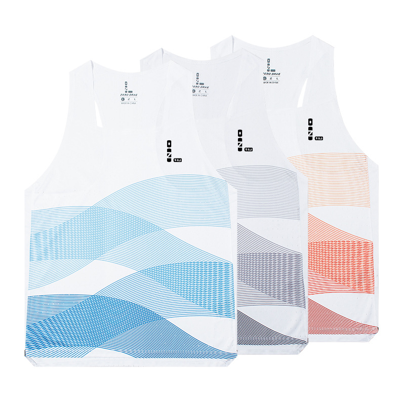 Professional Track and Field Marathon Running Vest Men's Summer Sports Training Lightweight Breathable Mesh Ventilation Quick-Drying Clothing 