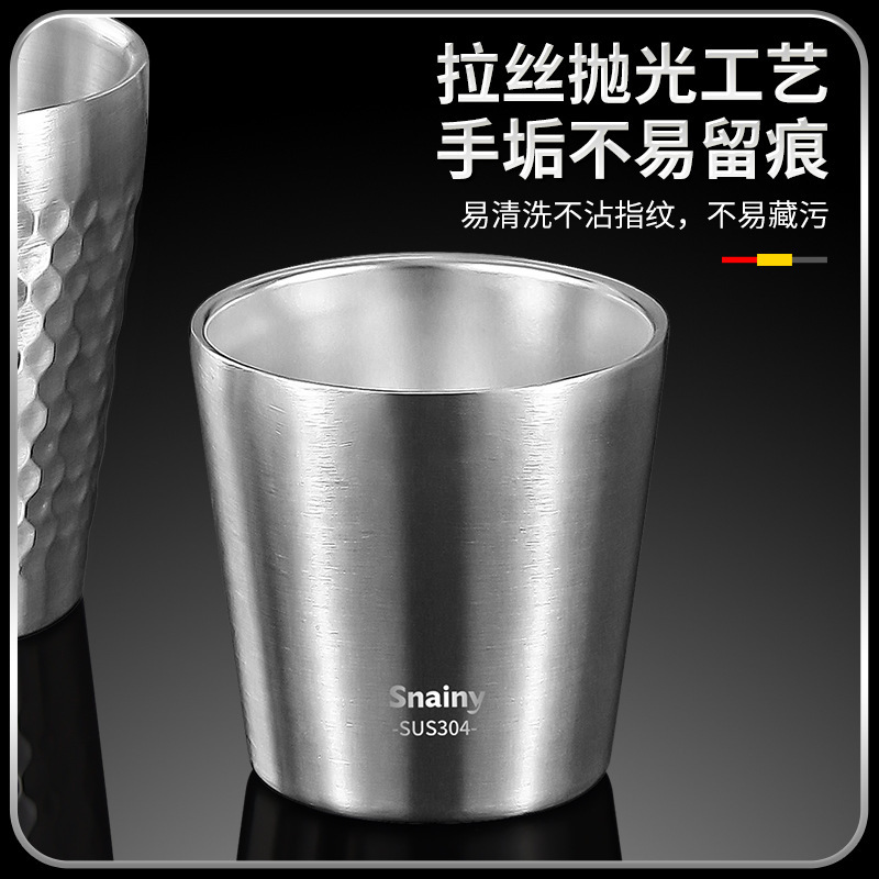 304双层简约不锈钢杯防烫子啤酒杯咖啡杯户外儿童小水杯批发|undefined