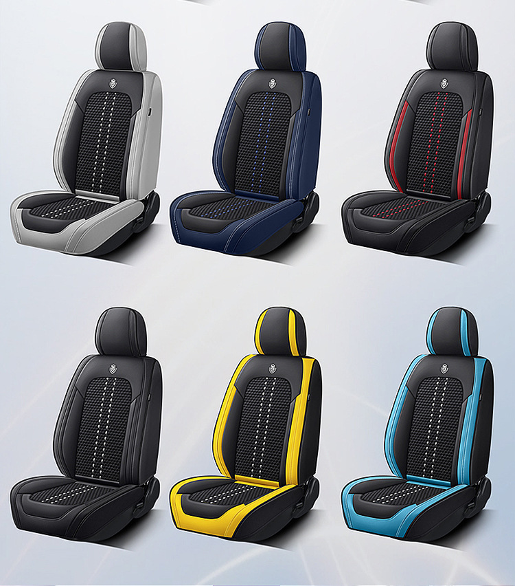 Car Seat Cushion, Suitable for All Seasons, Full Leather, New Model Car Cushion, Seat Cover, Ice Silk Nappa Leather Special Seat Cushion Car Cover