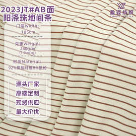 280g针织面料服装ab面阳涤珠地间条家居服面料家纺时尚保暖面料