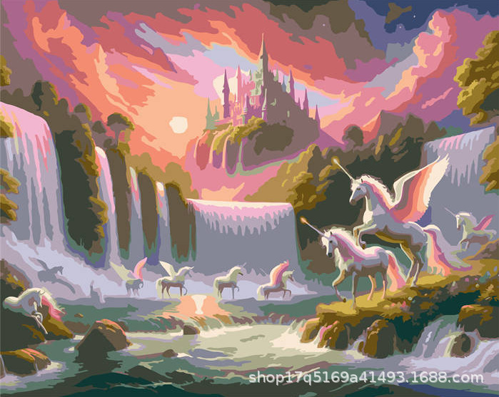 Pintura al óleo digital DIY pintura al óleo hecha a mano para colorear lona núcleo de pintura acrílica serie de estilo explosivo al por mayor y al por menor