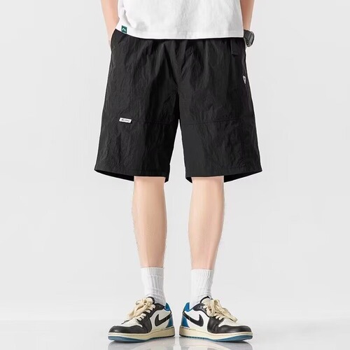 New Harajuku trend all-matching simple Japanese casual shorts, men's summer loose straight mid-pants, lazy and unbranded