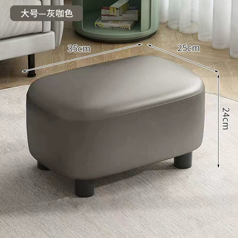 レザースツール、家庭用ジェリービーンスツール、リビングルームソファスツール、靴交換スツール、小さなスツール、軽い高級感、シンプル、超柔らかい、クリエイティブなロースツールYF|undefined