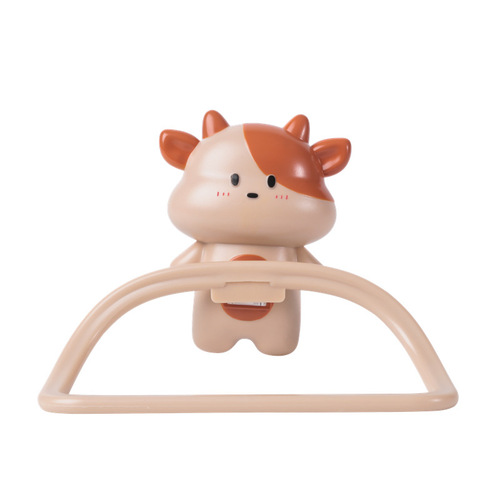 No punching wall-mounted towel rack bathroom children's cartoon cow sucker wall-mounted bathroom rack towel hanging