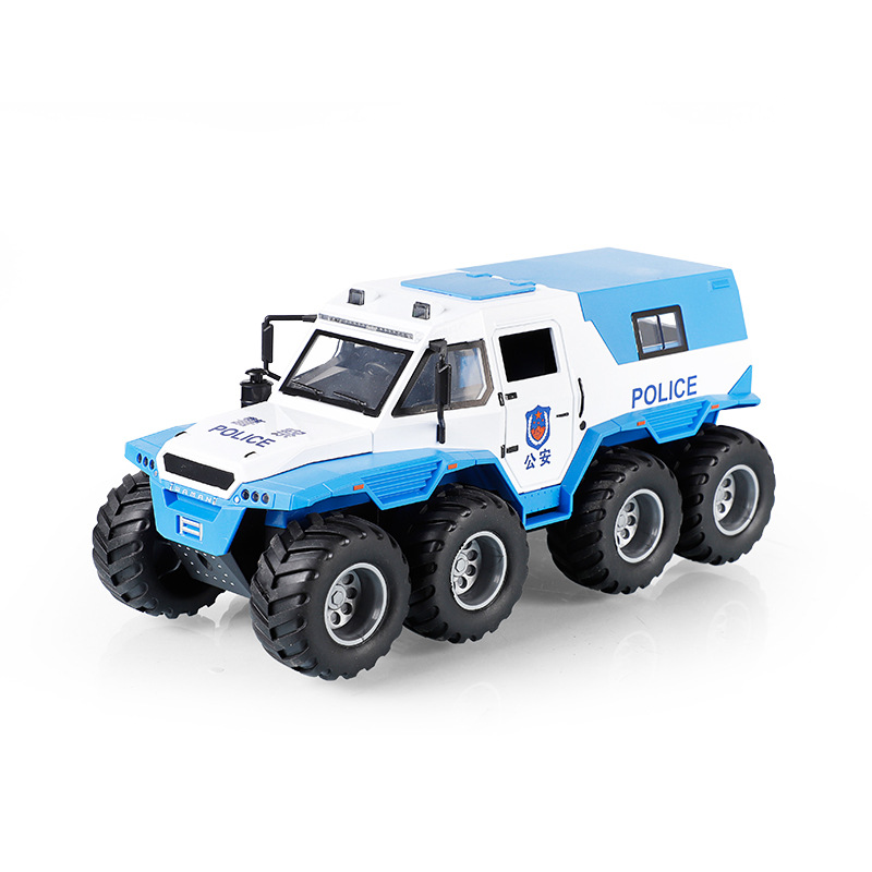 1:24 conquistador chamán 8X8 aleación modelo de coche tire hacia atrás sonido y luz off-road vehículo niño juguete Chenghai venta al por mayor