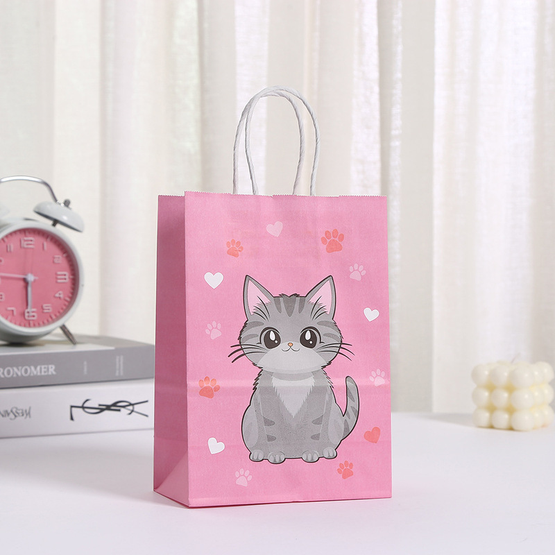 国境を越えた売れ筋小動物猫シリーズキャンディーギフトバッグプリントクラフト紙袋ショッピングバッグ|undefined