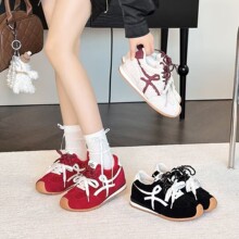 前言范女鞋~德训鞋阿甘鞋女2025秋季新款复古厚底内增高毛毛女鞋