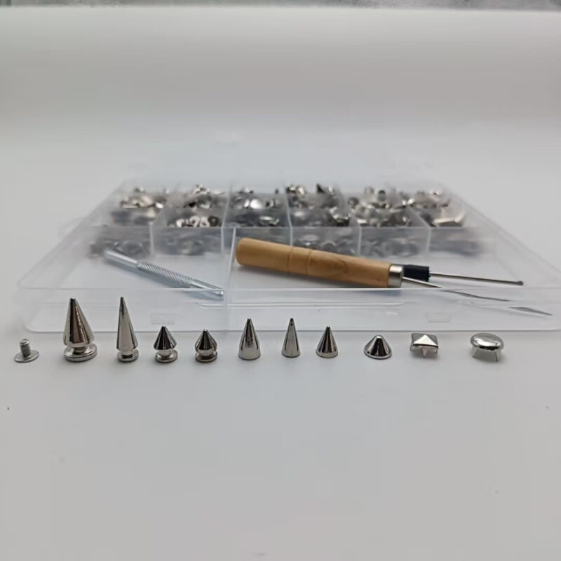 455pcs朋克钉11个尺寸锌合金子弹扣DIY手工配件 鞋帽宠物项圈装饰|undefined