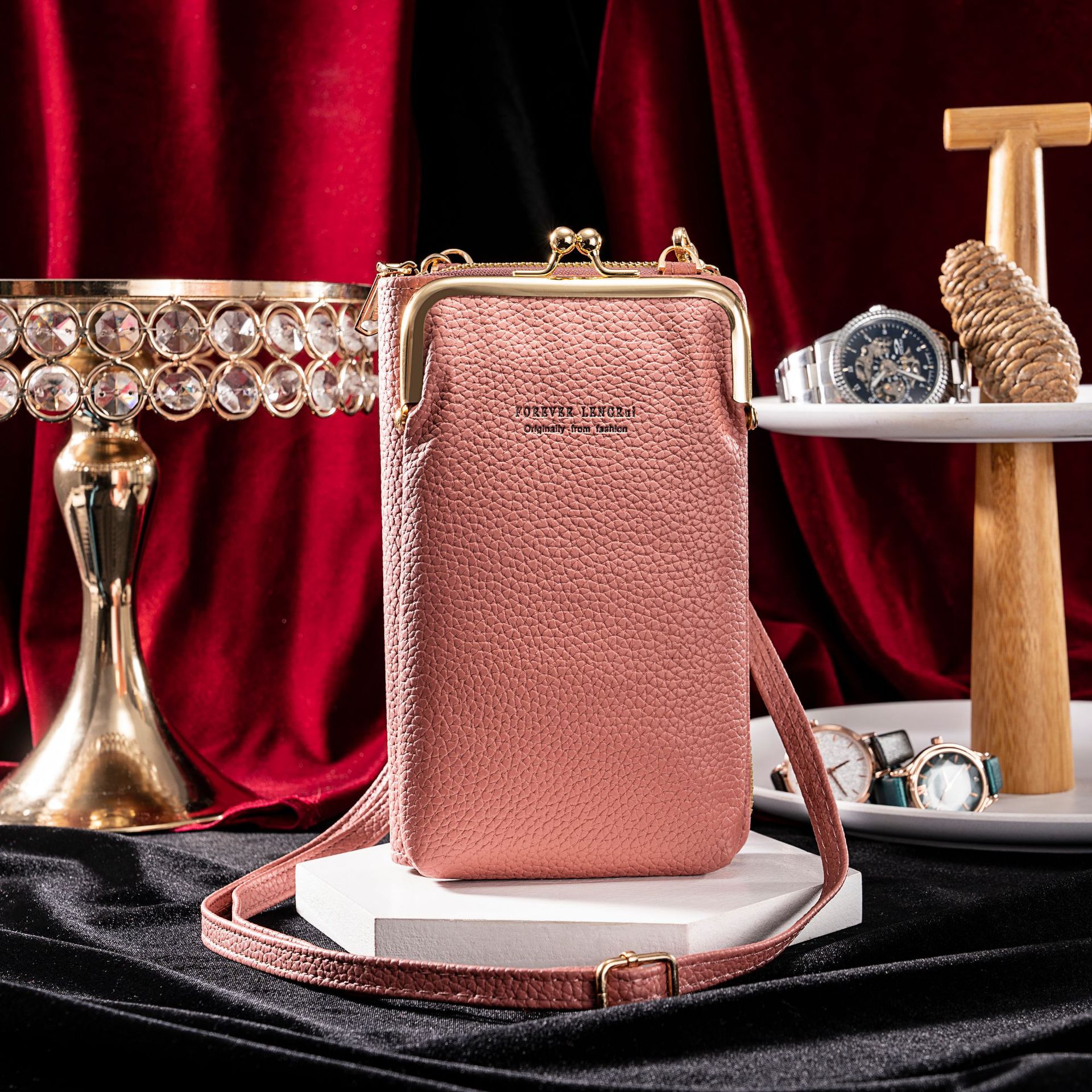 Nuevo de las mujeres crossbody estilo coreano macaron bolso del teléfono móvil al por mayor de gran capacidad multi-funcional de color sólido bolso de hombro de moda