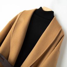 新款秋冬小个子斗篷双面羊毛大衣女外搭宽松加厚时尚气质毛呢外套