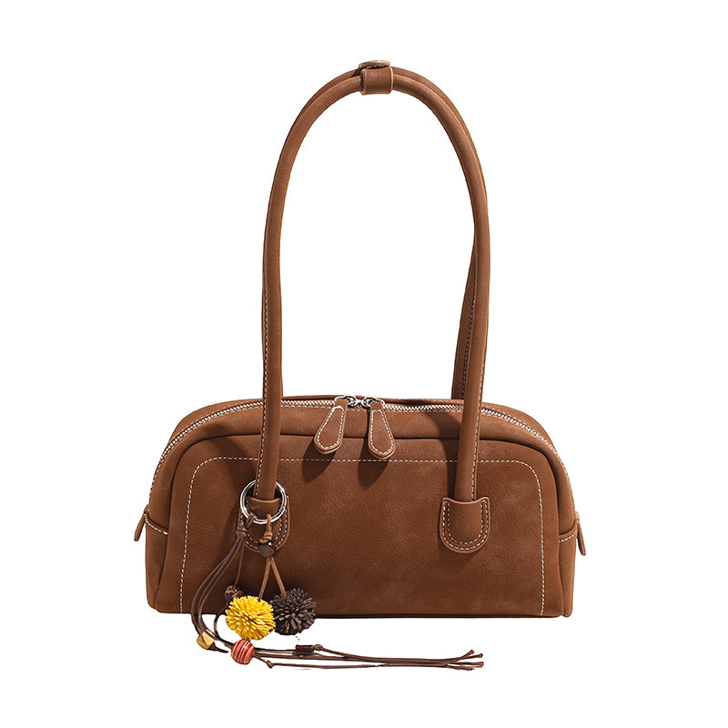 Bolso de peluche retro de Boston bolso de mujer 2025 nuevo estilo de transporte universal bolso de hombro de brazo bolso de moda