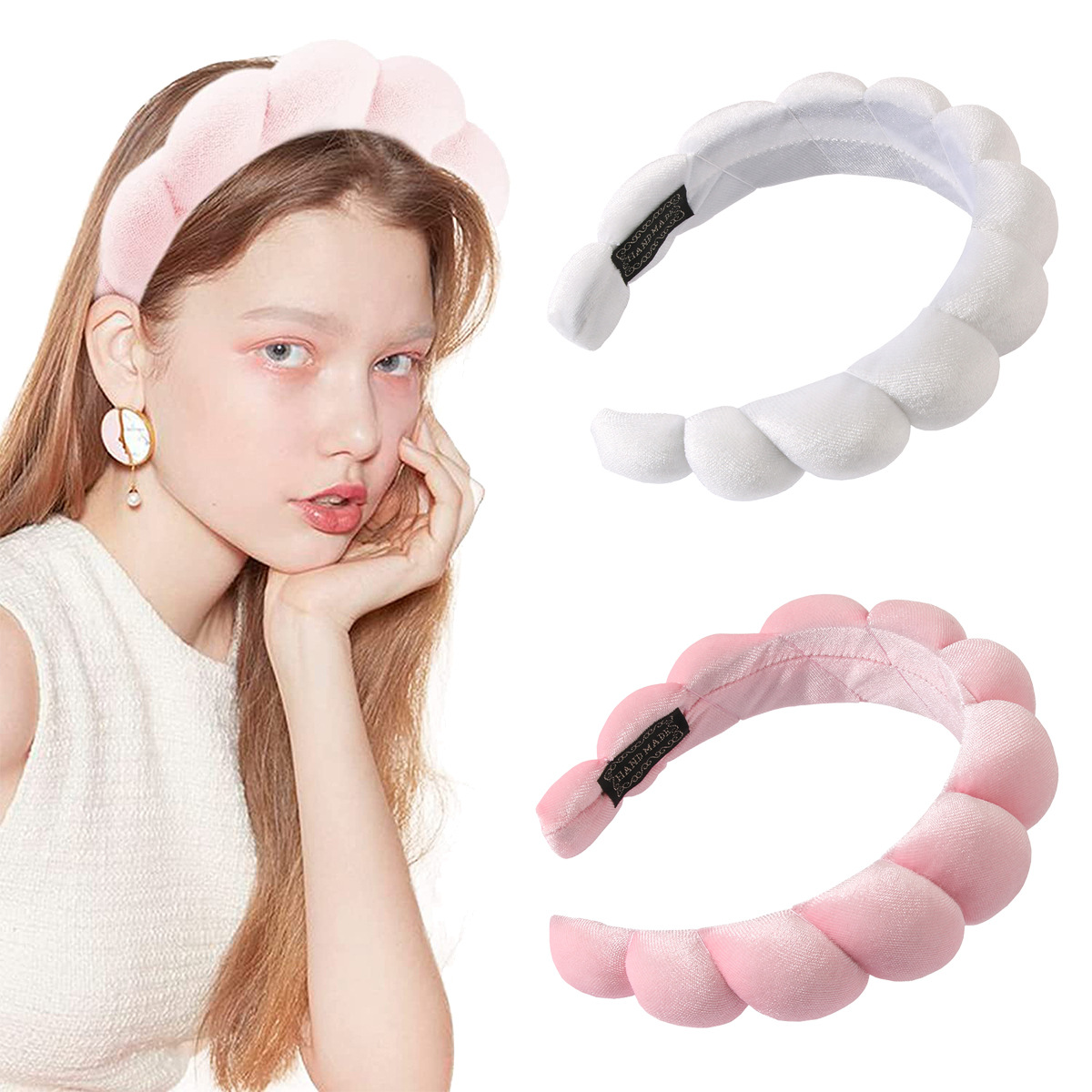 50g Weight Retro Solid Color Cloth Hair Band 1 Piece