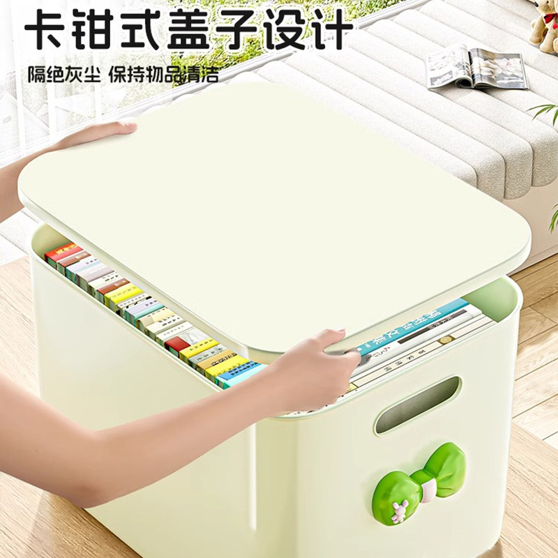 ホームデスクトップスナック雑貨収納ボックスおもちゃ収納ボックスプラスチック防塵大容量厚みのある蓋付き収納ボックス|undefined