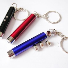 激光迷你铝合金手电筒LED钥匙扣小手电筒铝合金钥匙扣灯紫外线灯