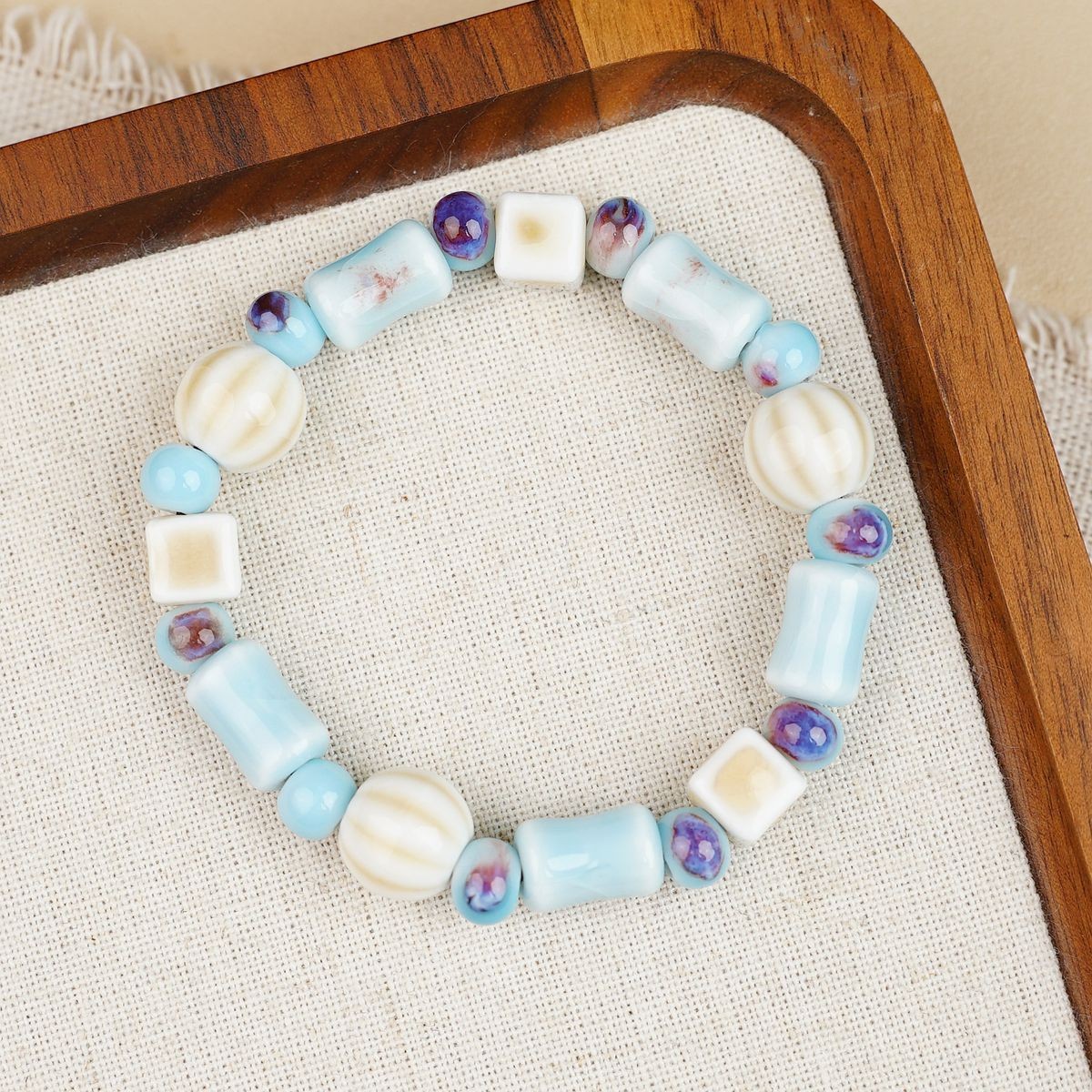Jingdezhen pulsera de cerámica de verano mujer alta sensación galletas serie de gatos nicho diseño universal pulsera alta sensación