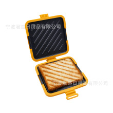跨境微波炉专用烤盘华夫饼三明治方形双面硅胶烤盘