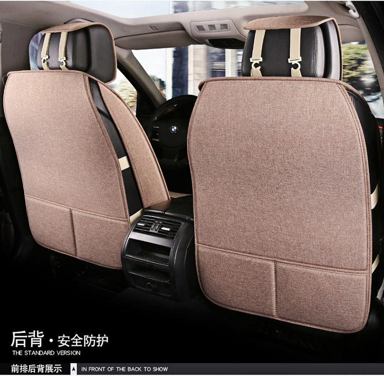 Five-Seater Car Seat Covers, Universal for All Seasons, Linen Seat Covers, Fabric Car Cushions, Fully Enclosed Car Seat Pads