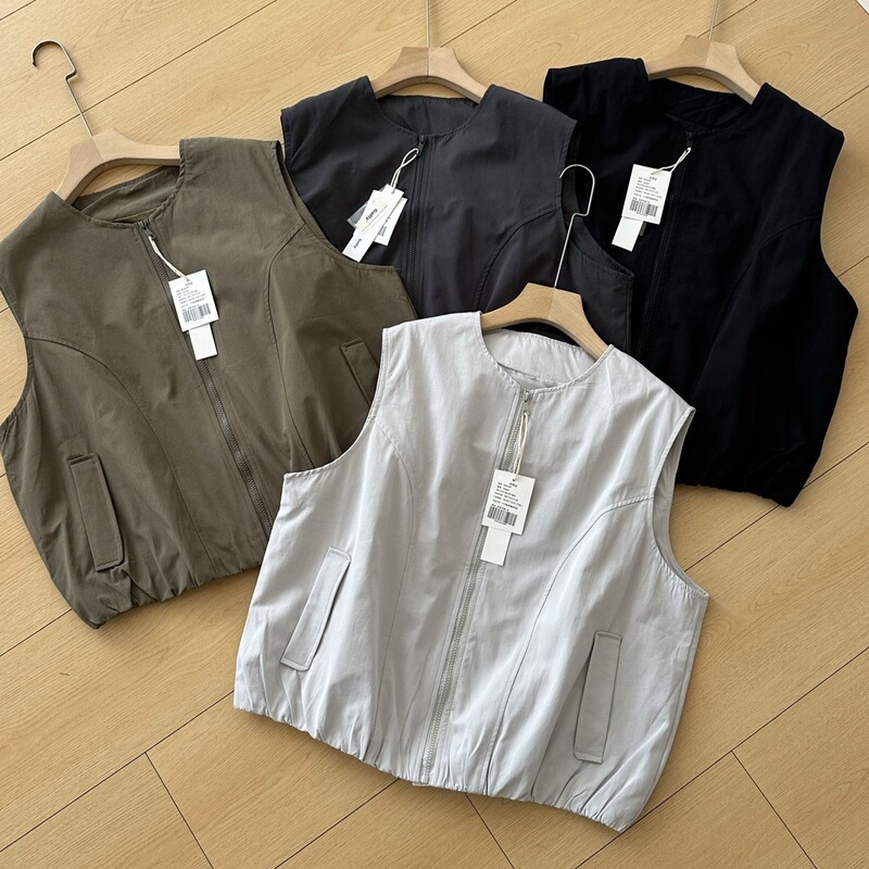 26 Autumn New Women's Stylish Workwear Loose Fit Round Neck Sleeveless Top Vest 0912h13