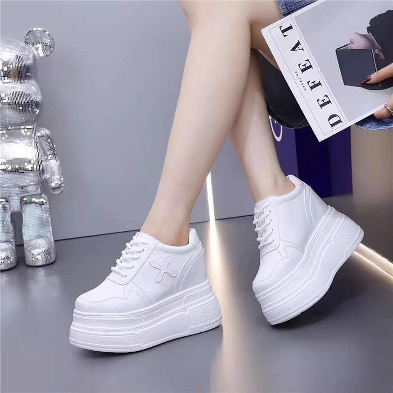 Platform Shoes with Thick Sole Height 12cm All-match White Shoes Women's Not Tired Feet Wedding Dress Artifact Small Height Height Board Shoes Platform Shoes with Thick Sole Height 12cm All-match White Shoes Women's Not Tired Feet Wedding Dress Artifact Small Height Height Board Shoes