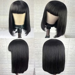 欧米のファッションは前髪のboboの頭の中で長い髪の頭のカバーが国境を越えて対外貿易のアフリカの熱い販売の前でレースのかつらを売ります。