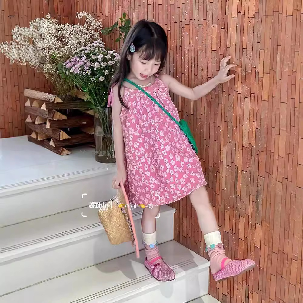 Girl's Floral dress 2024 Summer Cool Fresh Girl's Skirt Girl's Stylish Children's Skirt Children's Wear