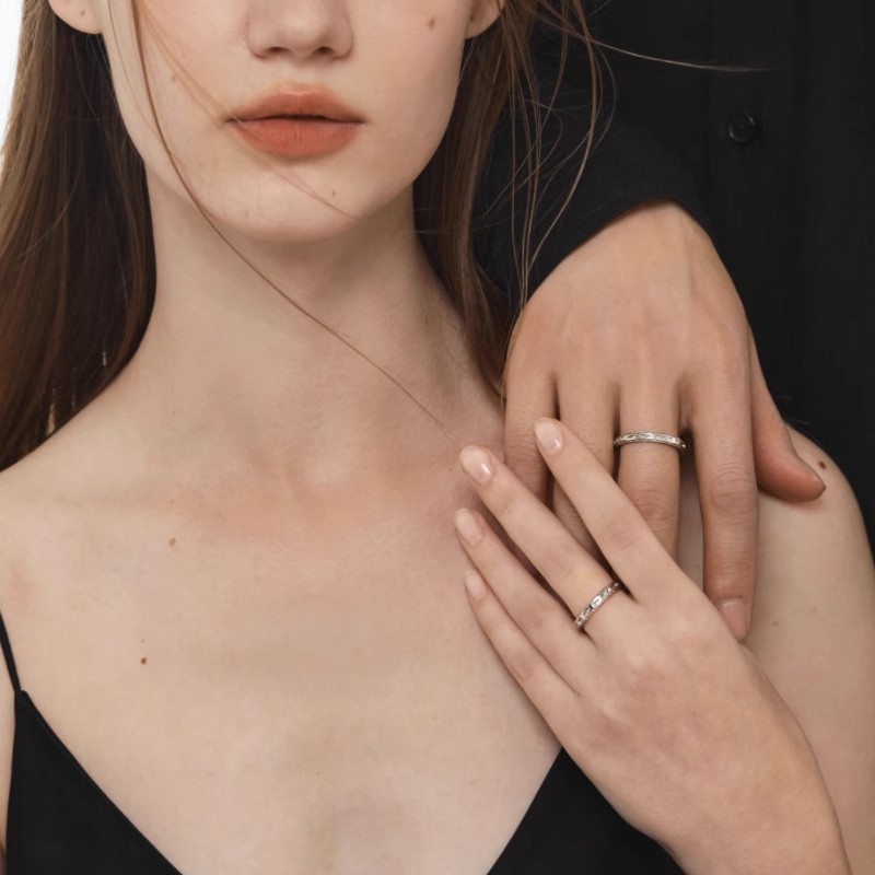 Anelli in argento puro 999 con codice Morse LOVE per uomo e donna, semplici anelli a fascia, anelli aperti leggeri e di alta qualità_voghion.com