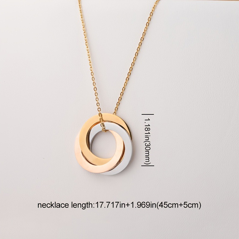 Casual Simple Style Circle Stainless Steel Plating Necklace display picture 1