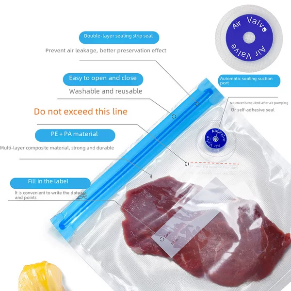Huayin food vacuum compression bag texture vacuum bag vacuum sealed air bag cooked food fresh-keeping bag packaging bag
