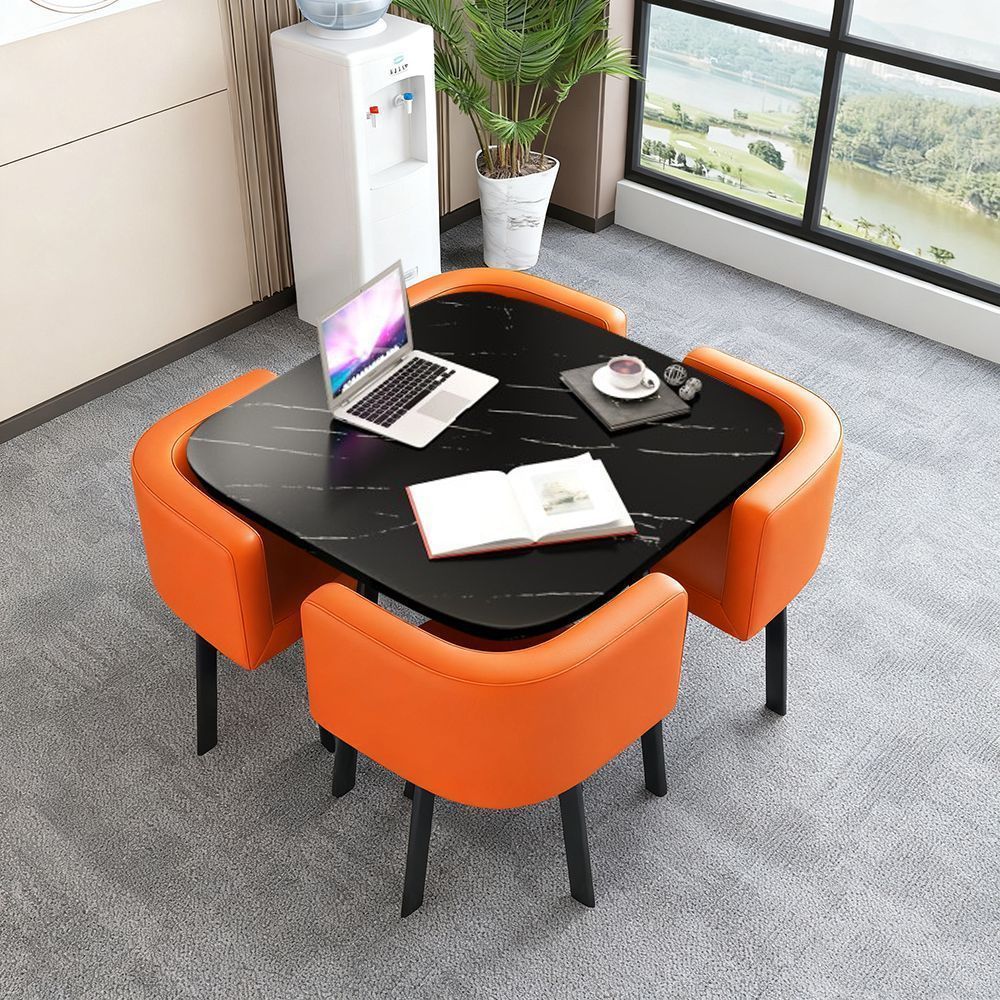 Mesa y silla de negociación simple mesa redonda de recepción de negociación casual mesa de recepción mesa comercial de té de leche y postres mesa y silla image 37