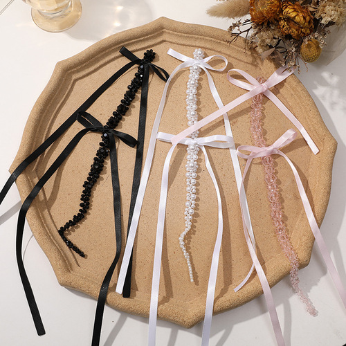 French Leisure Handmade Ribbon Crystal Tassel Earring Accessories DIY Craft Earrings Bag Fashion Accessory