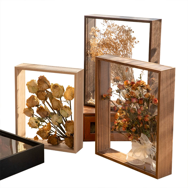 DIY рамка для фото Shadow Box (A4 и различные размеры), деревянный витринный кейс с двусторонним стеклом