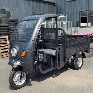 电动三轮车客货两用带雨棚货运电瓶车农用自卸三轮车外贸电动车