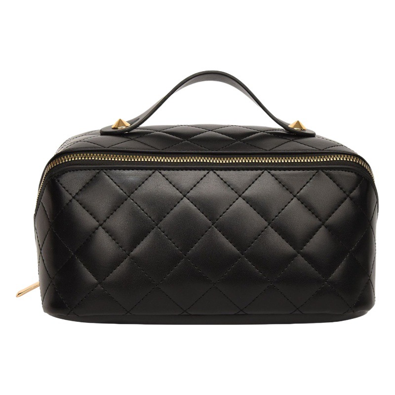 Hilo de bordado de diamantes nueva bolsa de cosméticos de gran capacidad bolsa de almacenamiento de viaje de cosméticos de alto sentido rojo neto lavado femenino