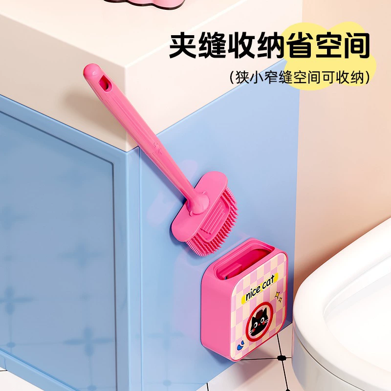 Silicone brush, plastic toilet