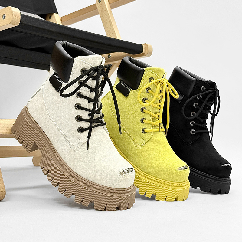 Martin Boots for Men 2026 New Model Colorful Suede High-Top British Style Motorcycle Leather Boots Work Boots Cross-Border Height-Increasing