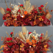 新款婚庆大款地排花绢花成品装饰尤加利花排台路引婚礼花艺