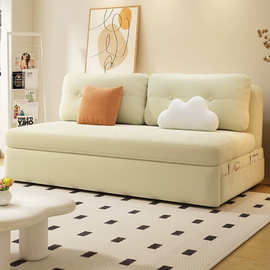 科技绒布沙发床法式奶油风客厅小户型折叠网红款多功能两用伸缩床