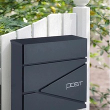 现代轻奢不锈钢信箱挂壁式带报纸架邮筒邮箱意见箱易安装户外报箱