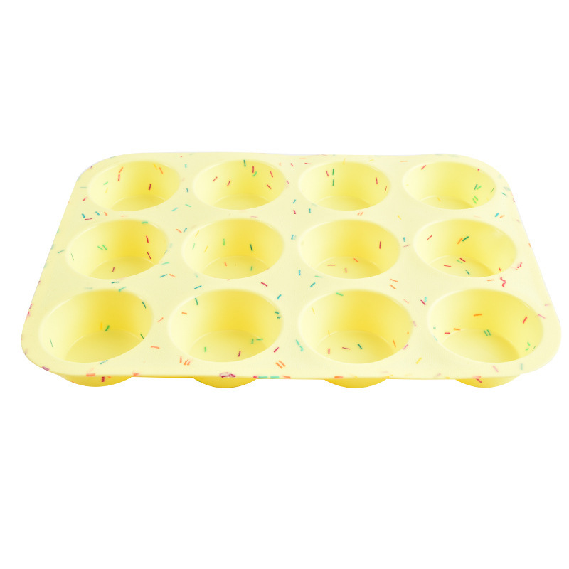 12連カップケーキ金型焙煎ツール馬芬杯ケーキ金型家庭用シリコンケーキ焼き皿12連卵カップ|undefined