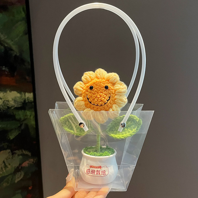 教师节礼物向日葵花朵抱抱桶花束diy手工材料编织摆件送老师礼品|undefined