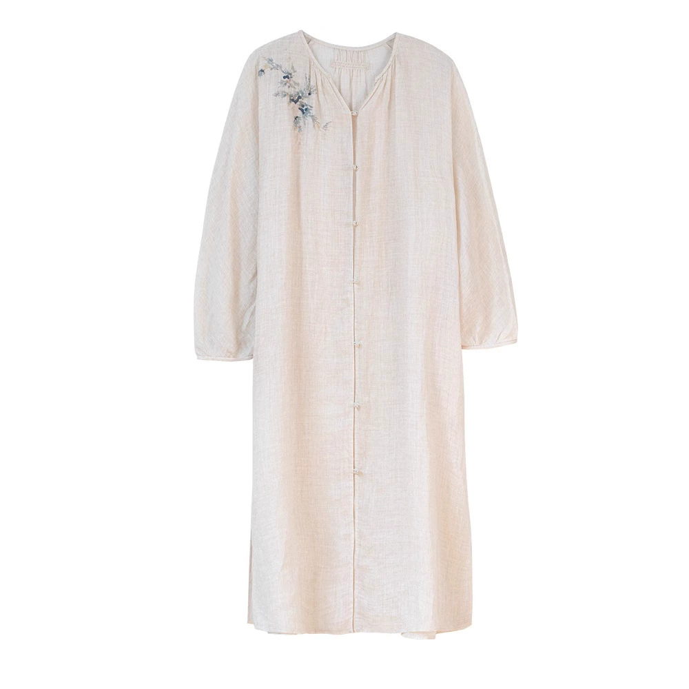 Весенне-летняя новинка 2025 года: стильная ветровка из вышитого рами, тонкая, свободного кроя, средней длины.