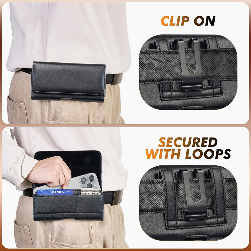 Factory direct supply cross-border mobile phone leather case multi-functional Magnetic flap waist bag general-purpose