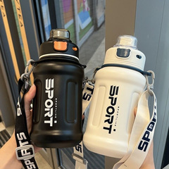 新爆金大容量316ステンレス保温カップトンバレル直飲ストローカップ学生児童保温ポット