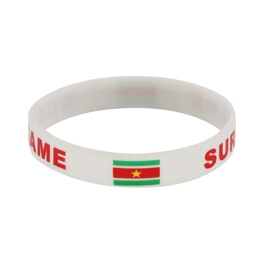 Суринам Флаг Спортивные игры Энергетический Браслет Кубок мира Футбольные болельщики Классический юбилейный силиконовый браслет