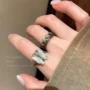 小众开口复古花朵戒指环