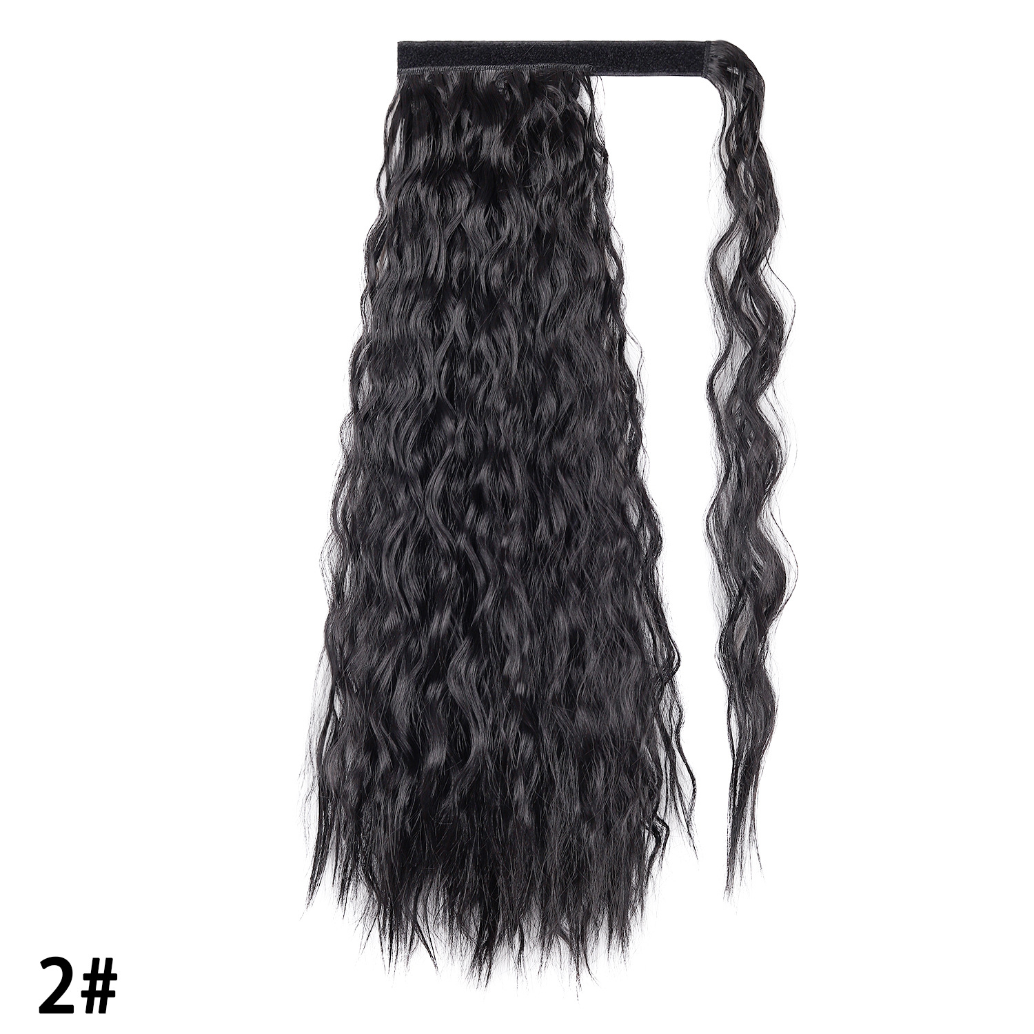 Lockig hästsvans av syntethår med kardborrefäste_voghion.com