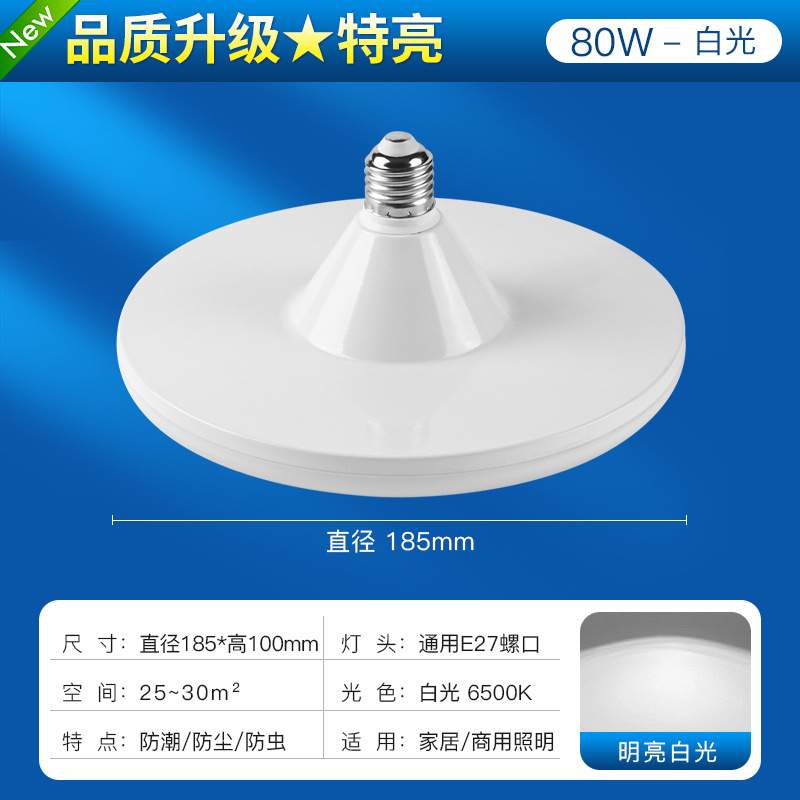 Bombilla LED transfronteriza de alta potencia, ultrabrillante, tipo UFO, luz blanca, para iluminación doméstica, con casquillo de rosca E27, lámpara de bajo consumo, venta al por mayor.