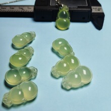 天然岫玉葫芦福禄玉石吊坠挂件DIY饰品项链锁骨链毛衣链玉雕文玩