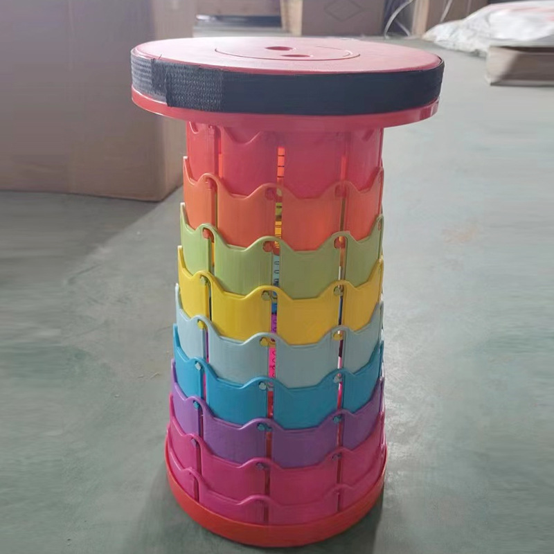 Taburete retráctil plegable portátil plástico para pesca camping y exteriores multifuncional